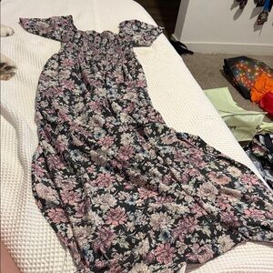 Floral Black and Pink Women's Dress